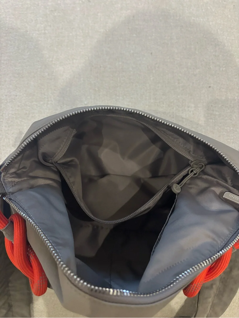 lululemon athletica Tan Crossbody with Orange Chain Accent
